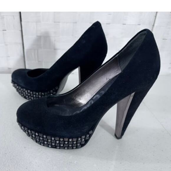 "SAM EDELMAN" Platform Studded Heels,Velvet,SZ 7M, FINAL SALE, SEE PICS!! - Picture 1 of 12